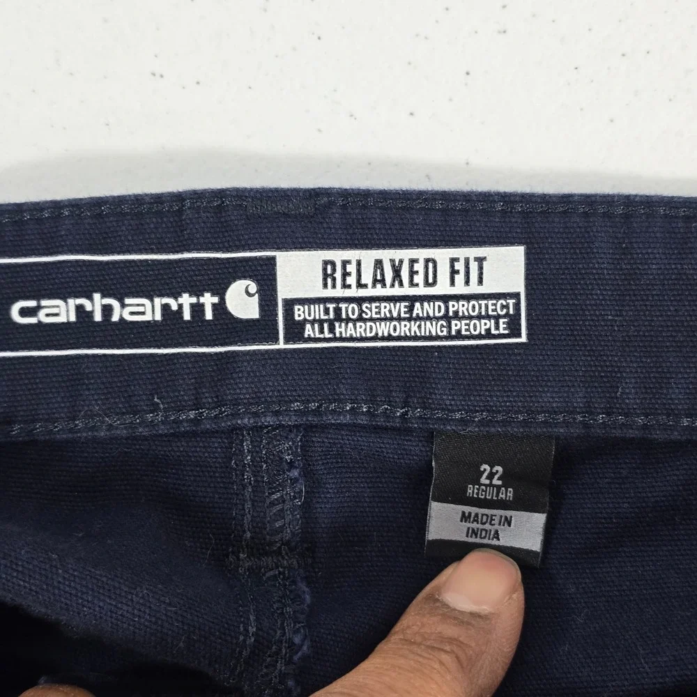 Carhartt BN5113W Relaxed‎ Fit Canvas Work Pants Women Size 22 Reg Navy Blue